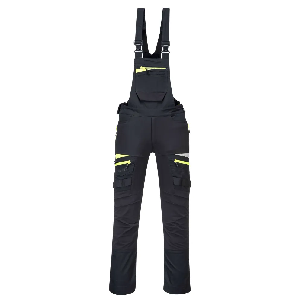 DX4 Work Bib en Brace Zwart voorkant
