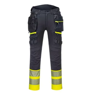 DX4 Hi-Vis afneembare holsterzak klasse 1 broek Geel/zwart voorkant