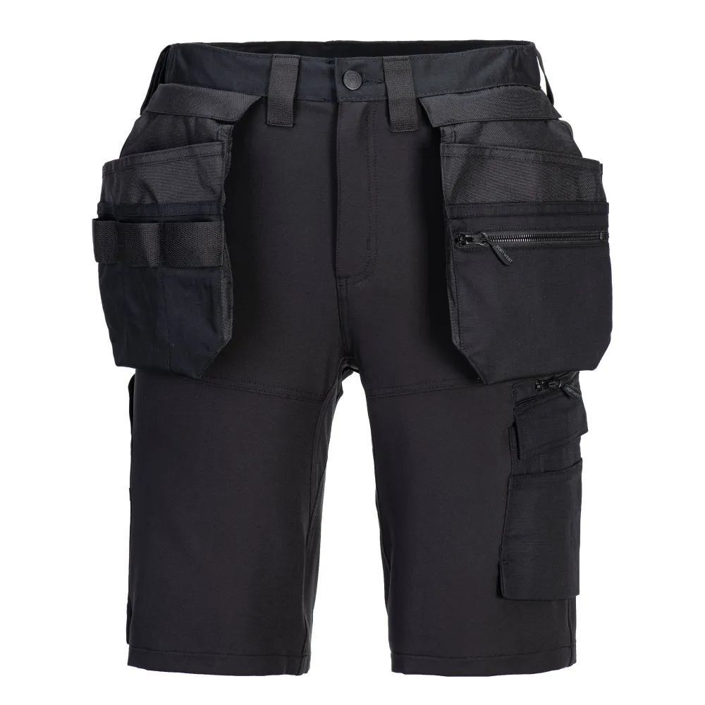 DX4 Korte Broek met Holsterzakken Zwart voorkant