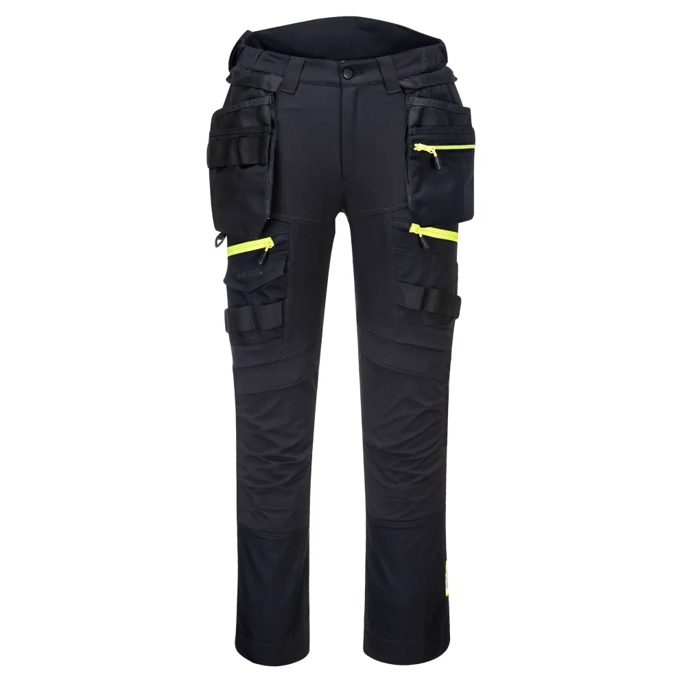 DX4 Damesbroek met afneembare Holsterzakken Zwart voorkant