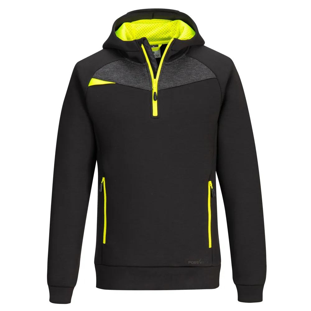 DX4 Hoodie met kwart rits Zwart voorkant