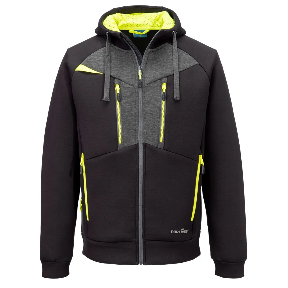 DX4 Hoodie met rits Zwart voorkant