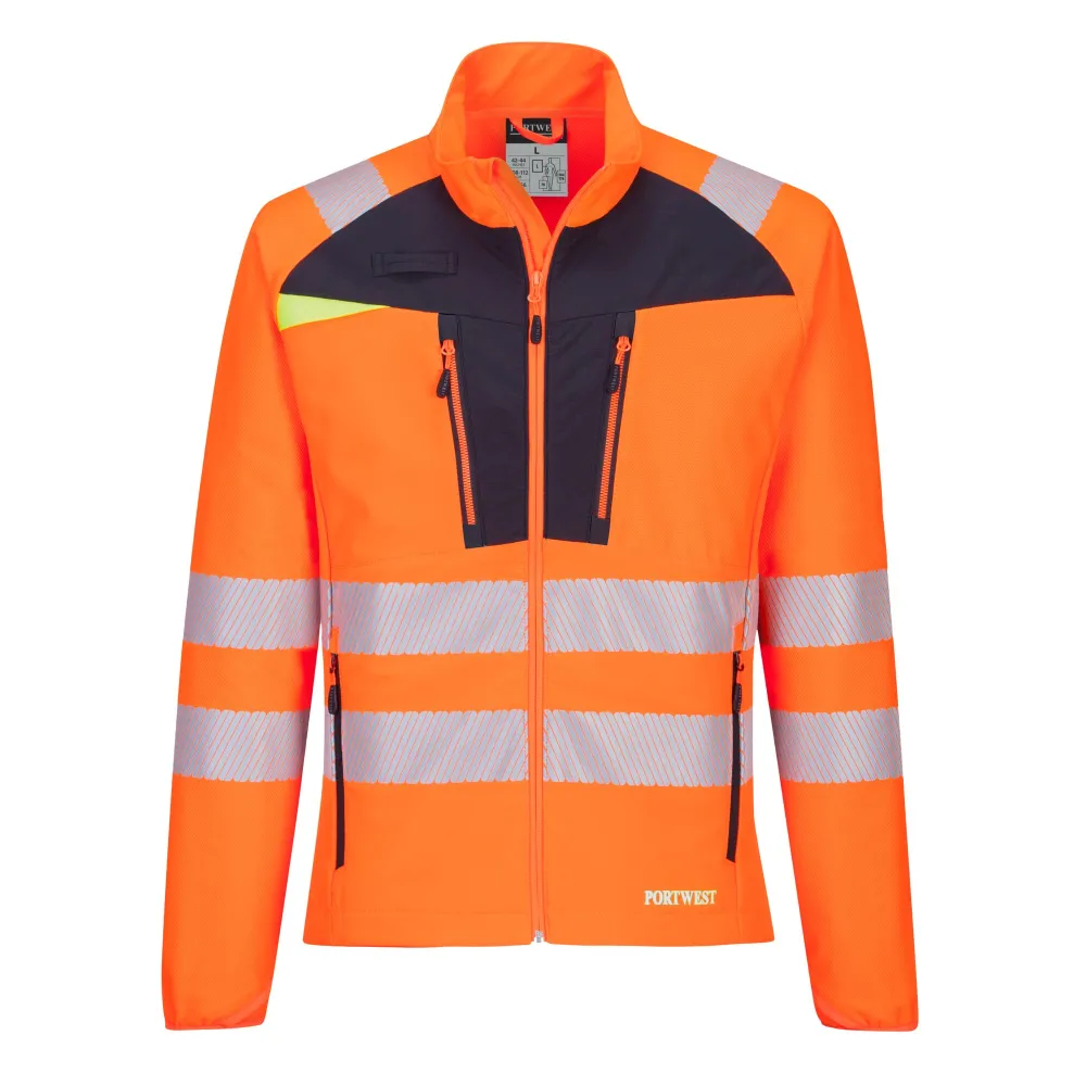 DX4 Hi-Vis Zip Base Layer Oranje/zwart voorkant