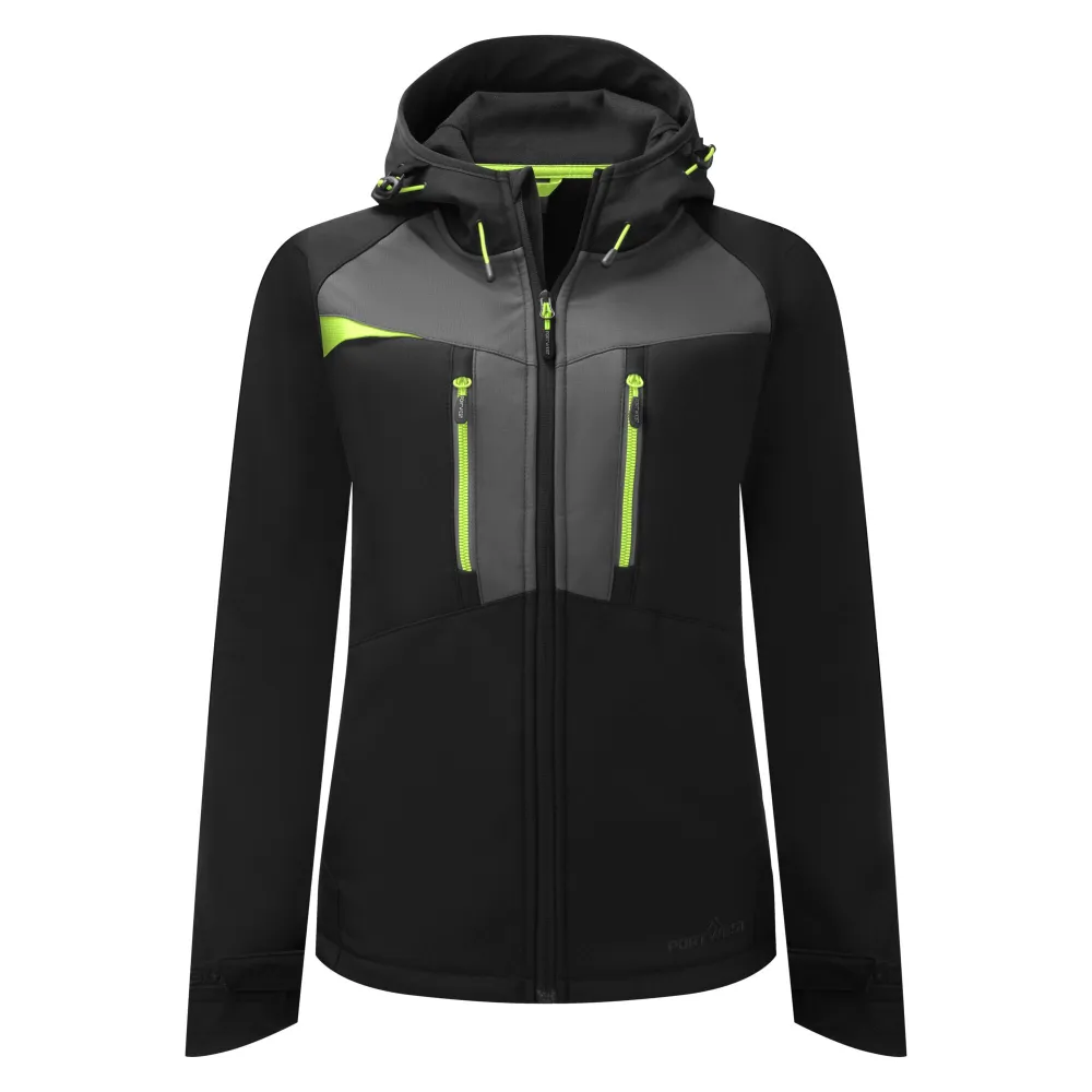 DX4 Dames Softshell (3L) Zwart voorkant