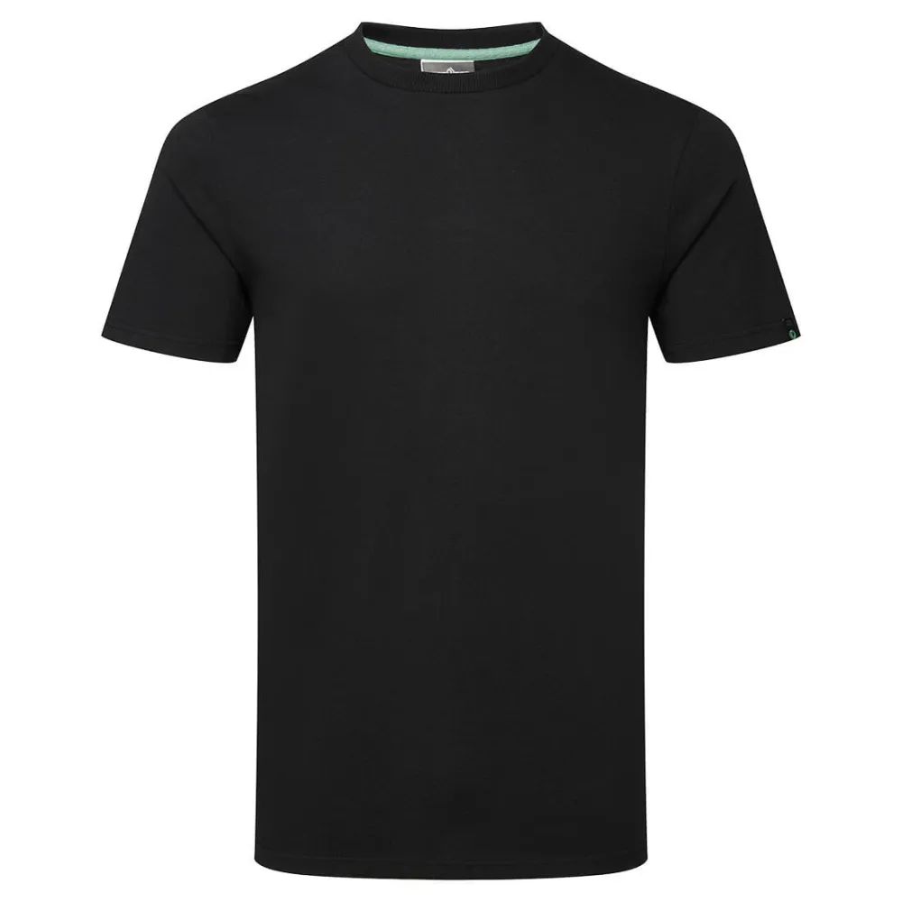 Recyclebaar T-shirt van organisch katoen Zwart voorkant