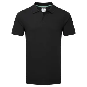 Recyclebaar Poloshirt van biologisch katoen Zwart voorkant