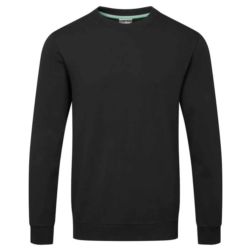 Recyclebaar Sweatshirt van organisch katoen Zwart voorkant