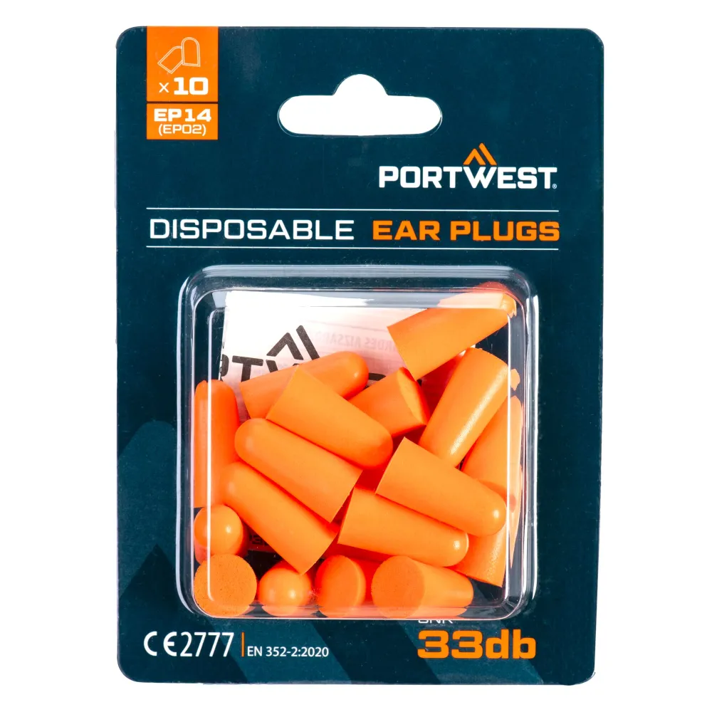 PU Schuim Oordop (10 paar) Oranje voorkant