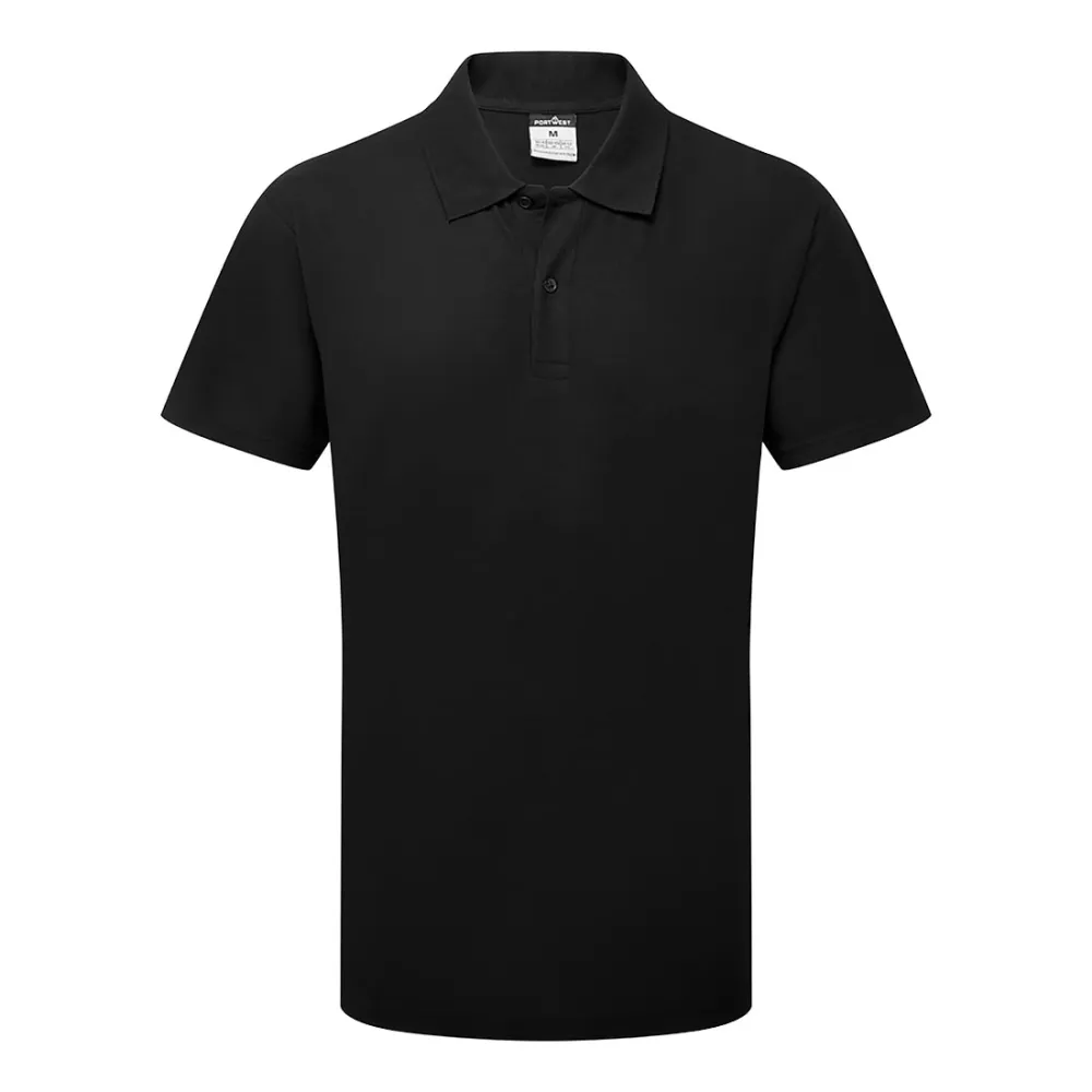ES1 Essential Polo-Shirt K/M Zwart voorkant