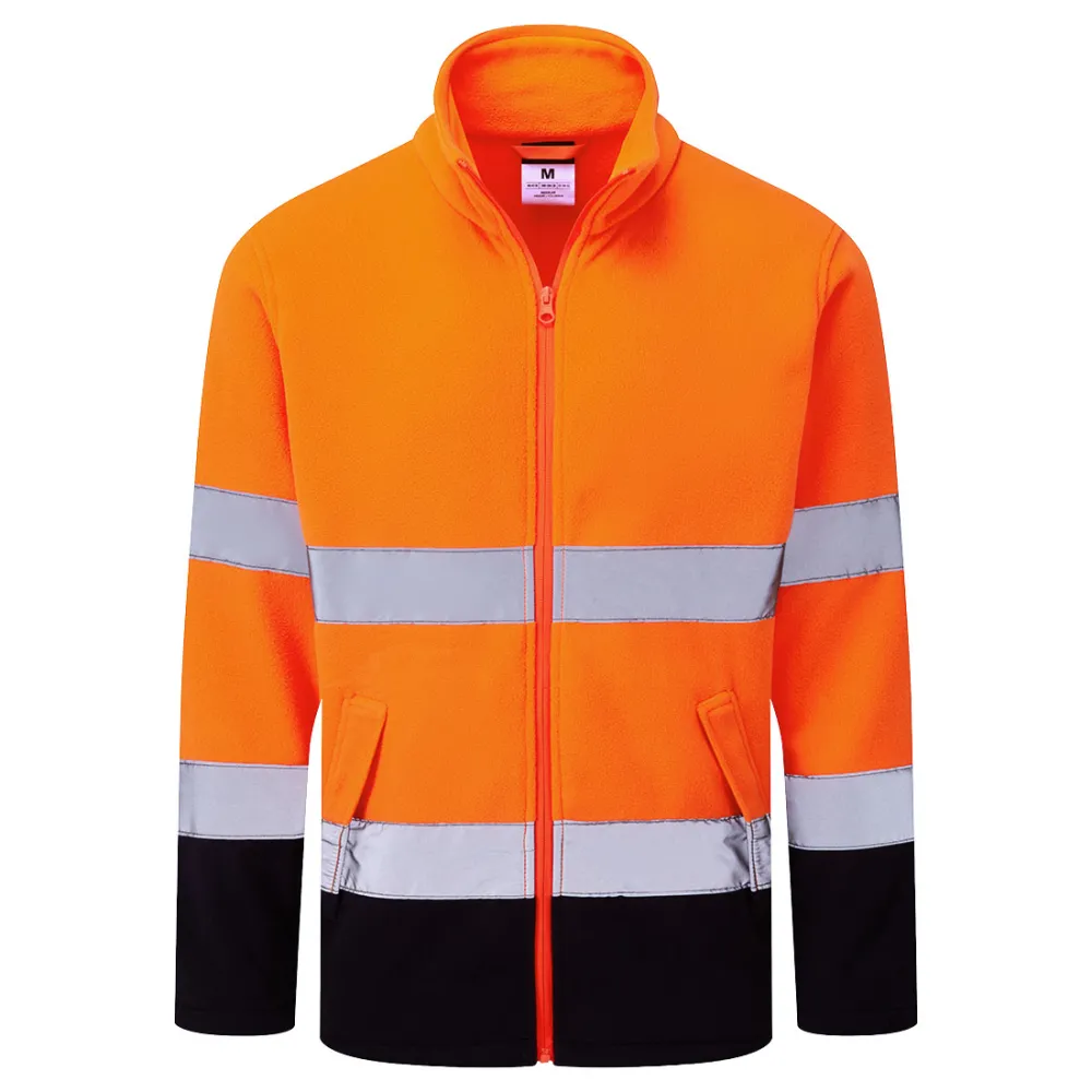 ES1 Essential Hi-Vis Contrast Fleece Oranje/marine voorkant