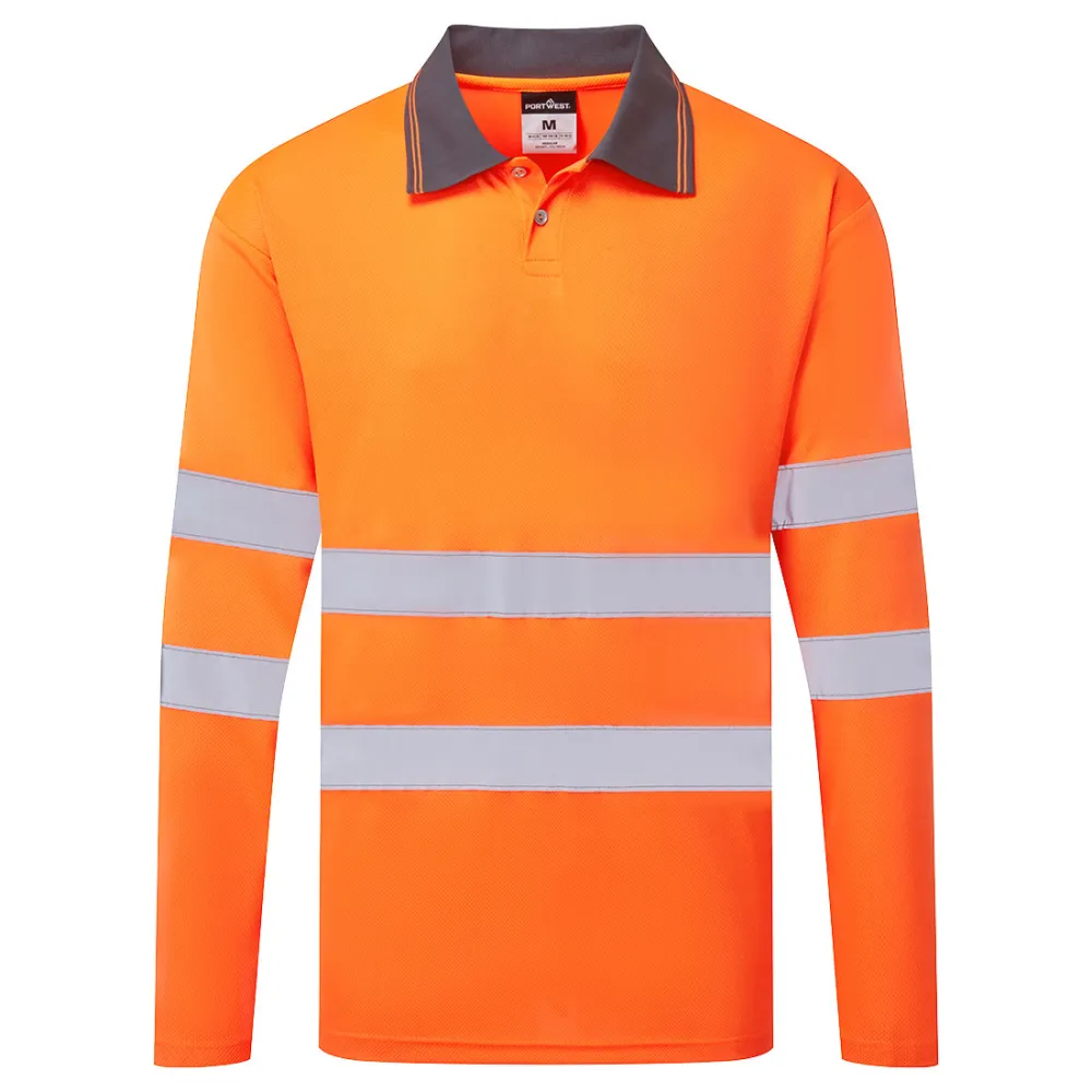 ES1 Essential Hi-Vis Polo Shirt L/M Oranje voorkant