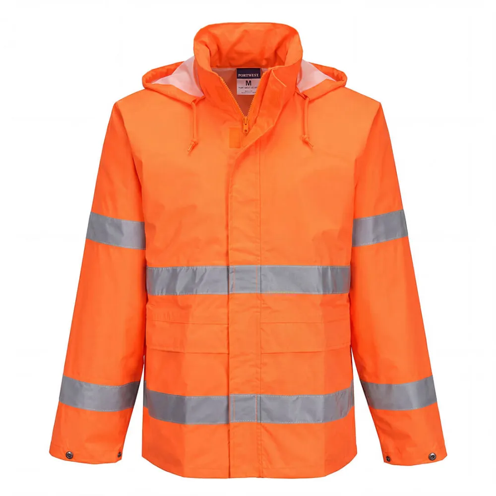 ES1 Essential Hi-Vis Regenjas Oranje voorkant