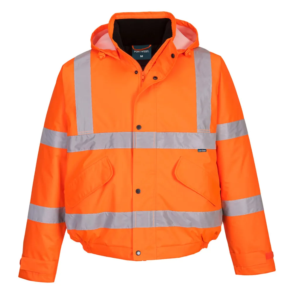 ES1 Essential Hi-Vis Winter Bomberjas Oranje voorkant