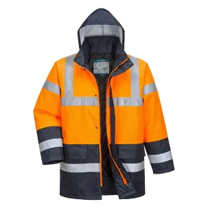 ES1 Essential Hi-Vis Contrast Winter Verkeersjas Oranje/marine voorkant