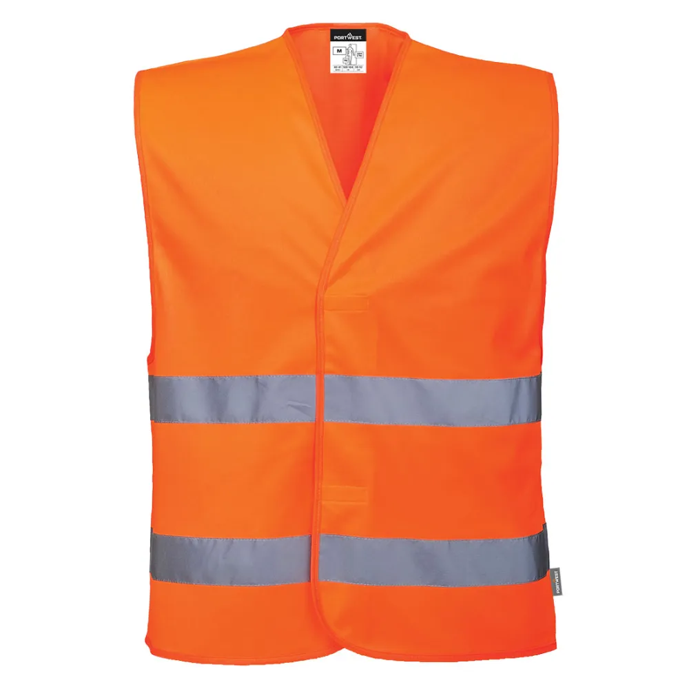 ES1 Essential Hi-Vis Twee Banden Hesje Oranje voorkant