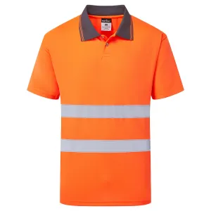 ES1 Essential Hi-Vis Polo Shirt K/M Oranje voorkant