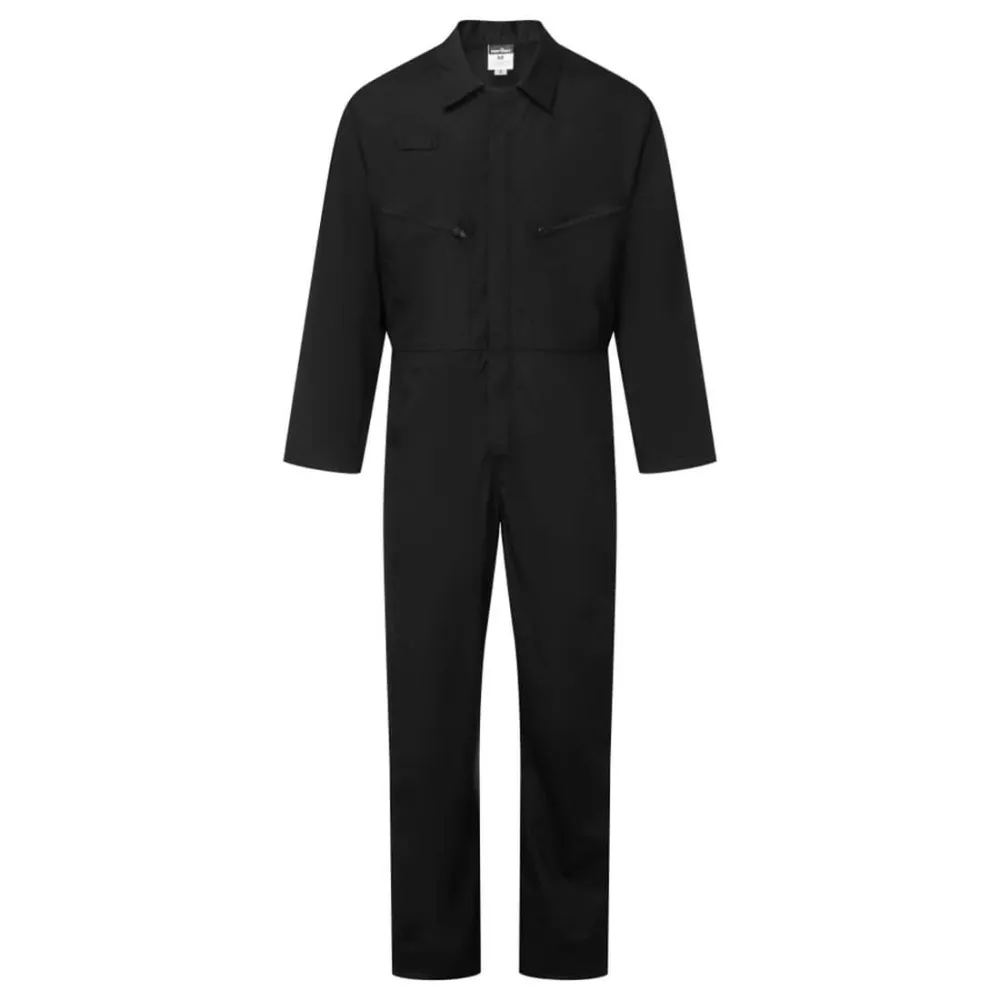 ES1 Essential Boilersuit met Rits Zwart voorkant