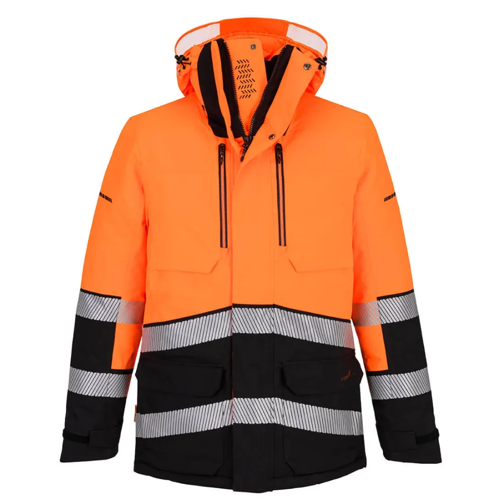 EV4 Hi-Vis Expedition Parka Oranje/zwart voorkant