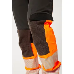 EV4 Hi-Vis stretch broek met afneembare holsterzak klasse 1 Or/Metal voorkant