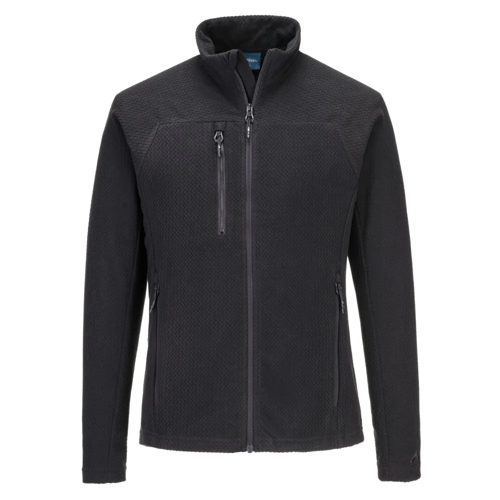 EV4 Textuur Fleece Zwart voorkant