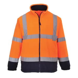 Hi-Vis Twee Kleuren Fleece Oranje/marine voorkant