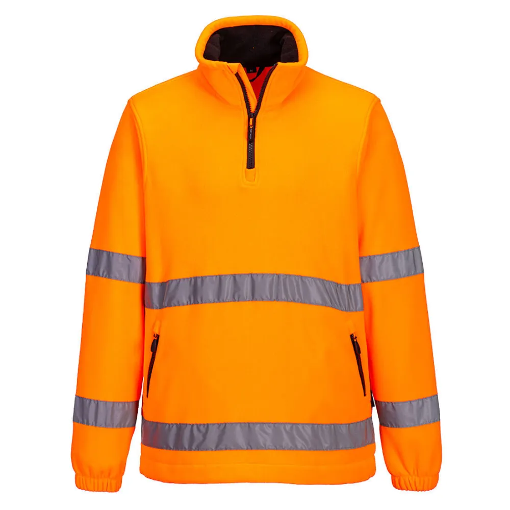 Hi-Vis 1/2 Zip Fleece Oranje voorkant