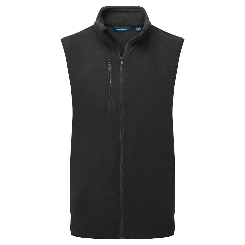 Fleece Gilet Zwart voorkant