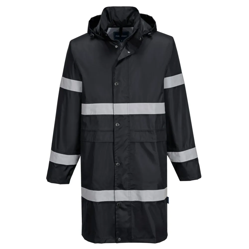 Iona Regenjas 100cm Zwart voorkant