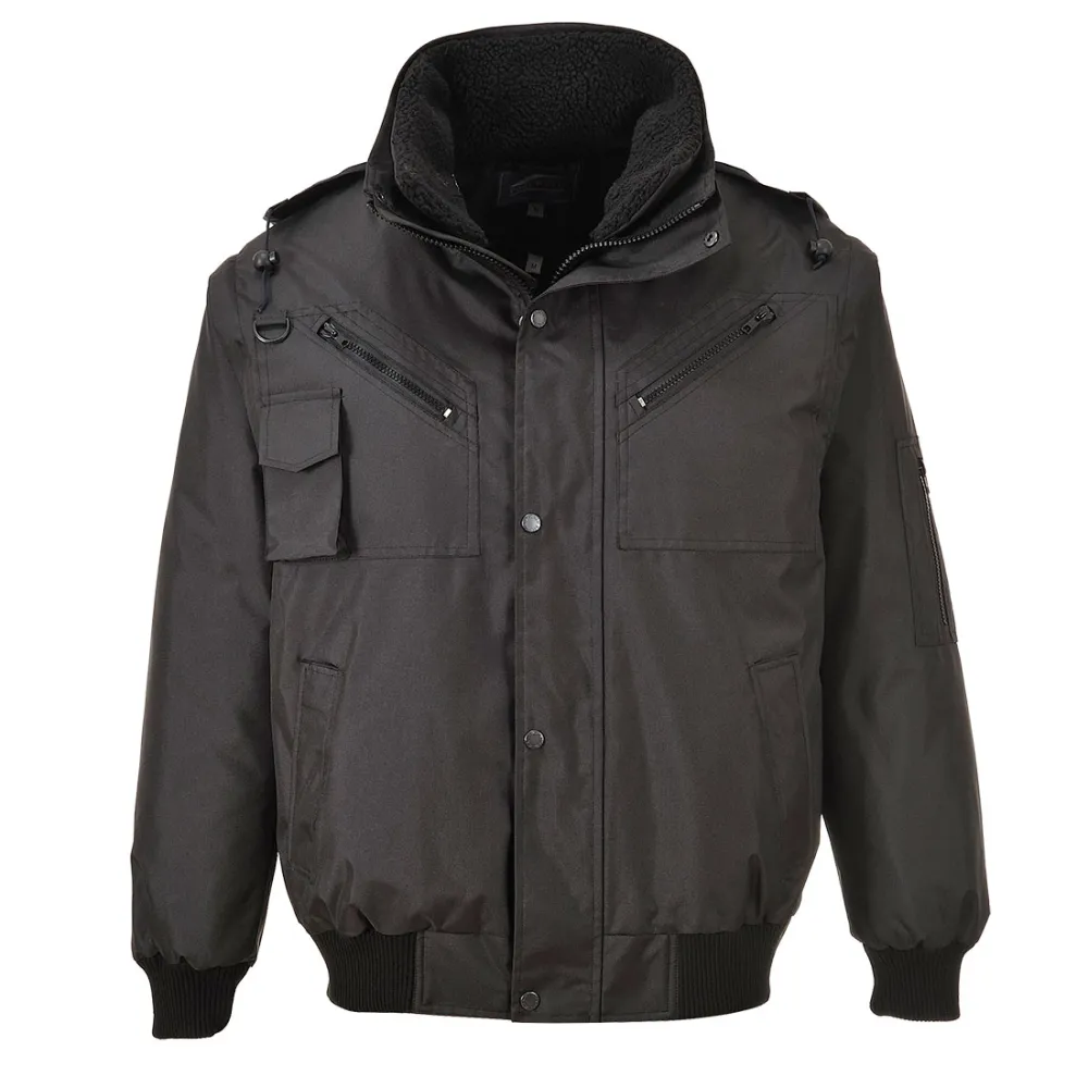 4-in-1 bomber jack Zwart voorkant