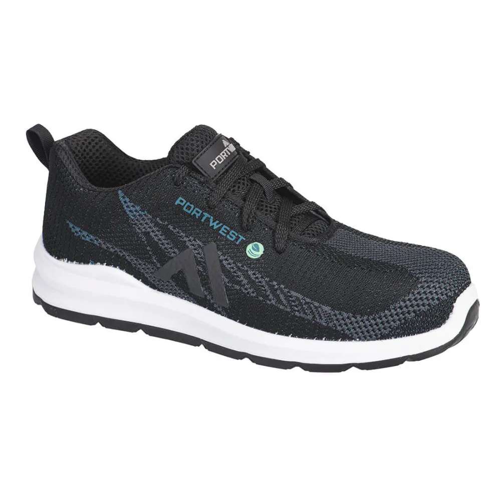 Eco Fly Composiet Trainer S1PS SR FO Zwart/blauw voorkant