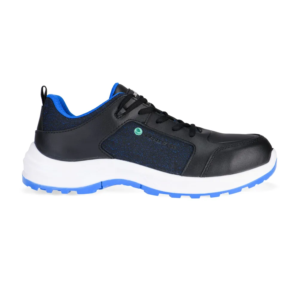 Eco-composiettrainer S3S SR Zwart/blauw voorkant