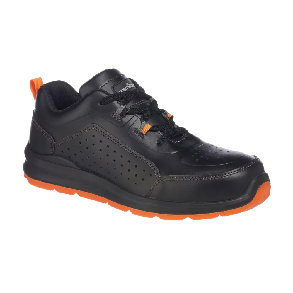 Portwest Compositelite Volga Sportschoen S1P Zwart/Oranje voorkant