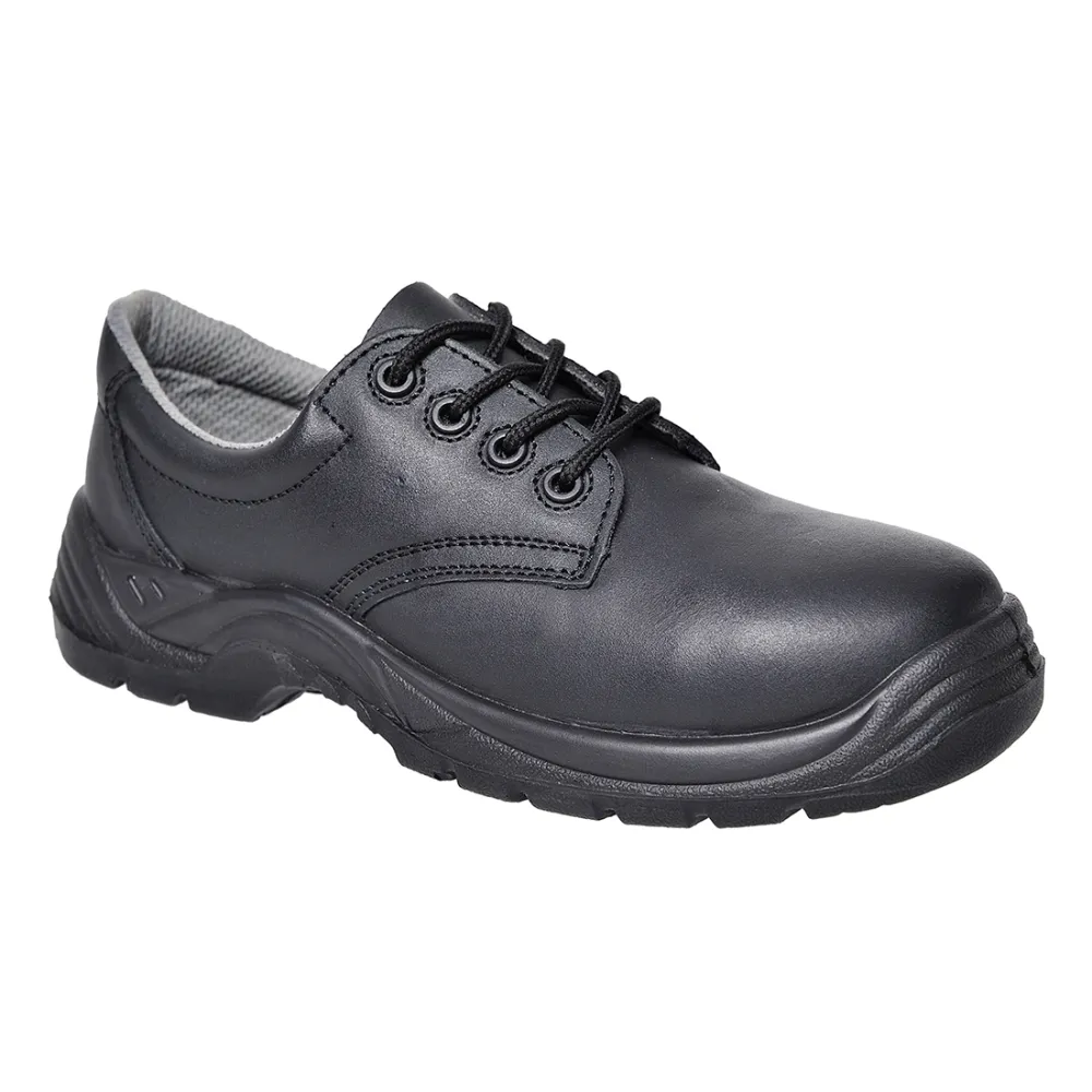Composiet lederen halfhoge schoen S1PS SR Zwart voorkant