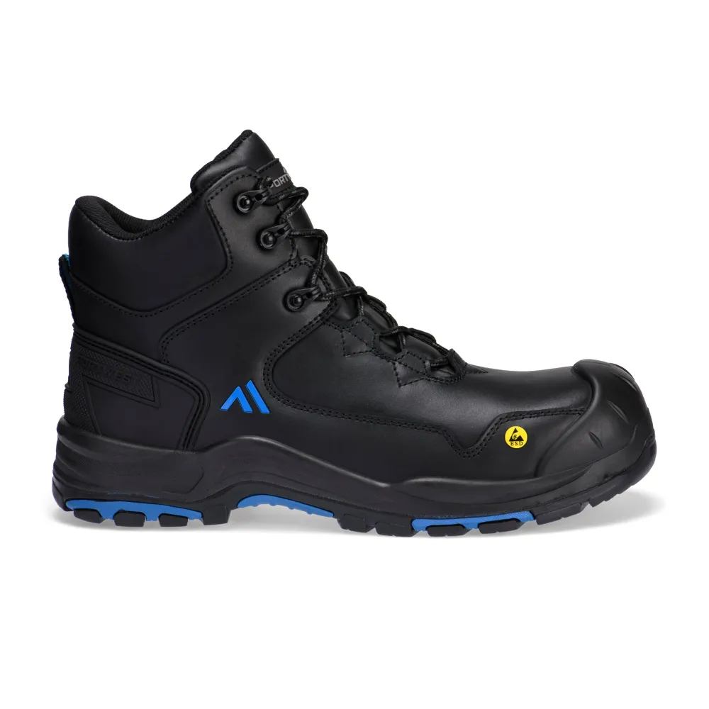 Apex Composiet Half Hoge Schoen S3S ESD HRO SR SC FO Zwart/blauw voorkant
