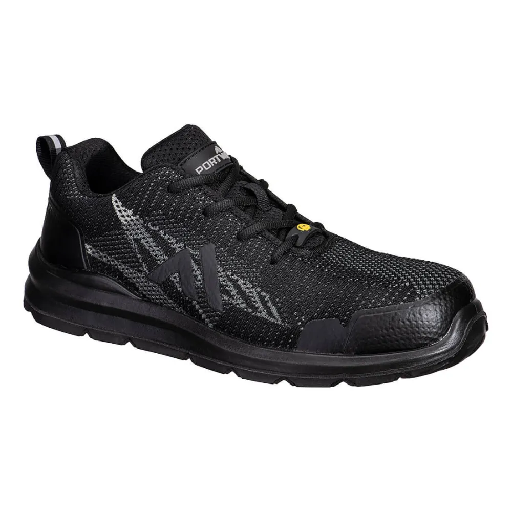 Composiet Textiel trainer S1PS ESD SR FO Zwart/grijs voorkant