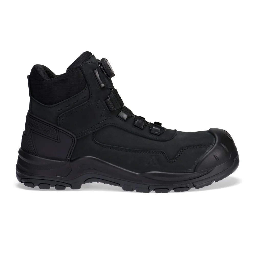 Stalen Nubuck Enkellaars S3 HRO SR FO SC Zwart voorkant