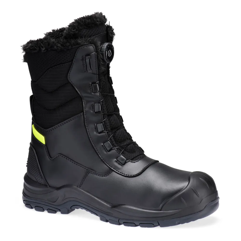 Stalen Lederen Winterlaars S3L SC HRO CI SR Zwart voorkant