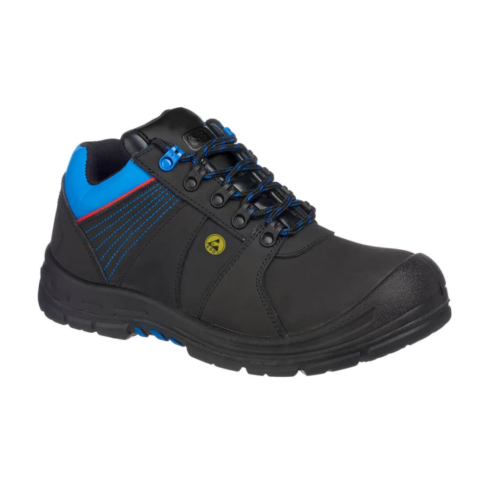 Portwest Compositelite Protector Safety Schoen S3 ESD HRO Zwart/blauw voorkant