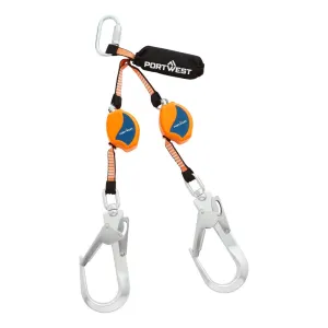 2.5m Self Retract Lifeline 140 Zwart/Oranje voorkant