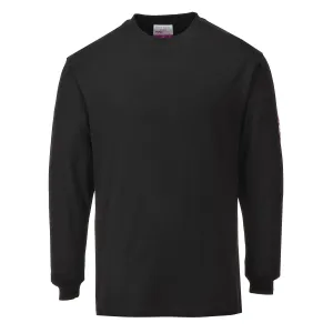 Vlamvertragende Modaflame Anti-statisch T-Shirt Lange Mouw Zwart voorkant