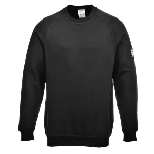 Vlamvertragende Modaflame Anti-statisch Sweatshirt met Lange Mouw Zwart voorkant