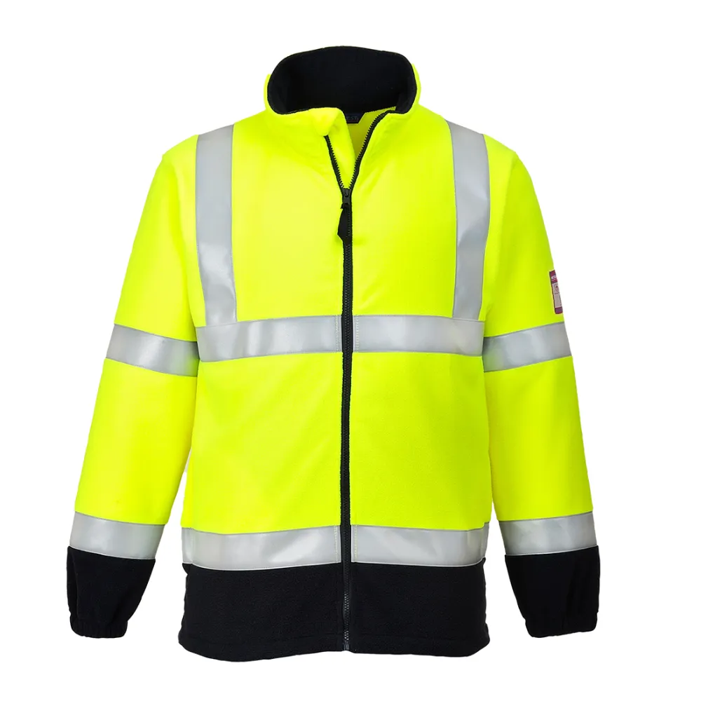 FR Modaflame Anti-statisch Hi-Vis Fleece Geel voorkant