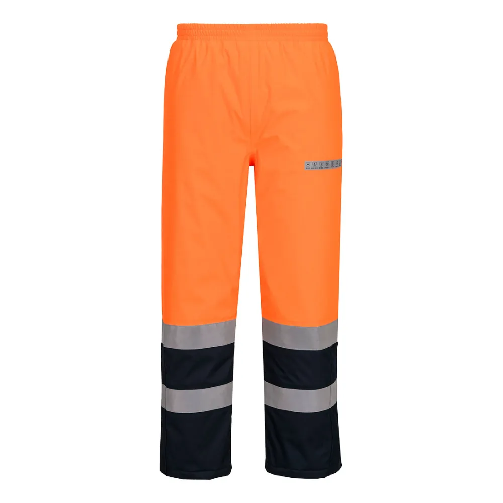Bizflame Rain+ Hi-Vis Multi-Norm Contrast FR Winterbroek Oranje/marine voorkant