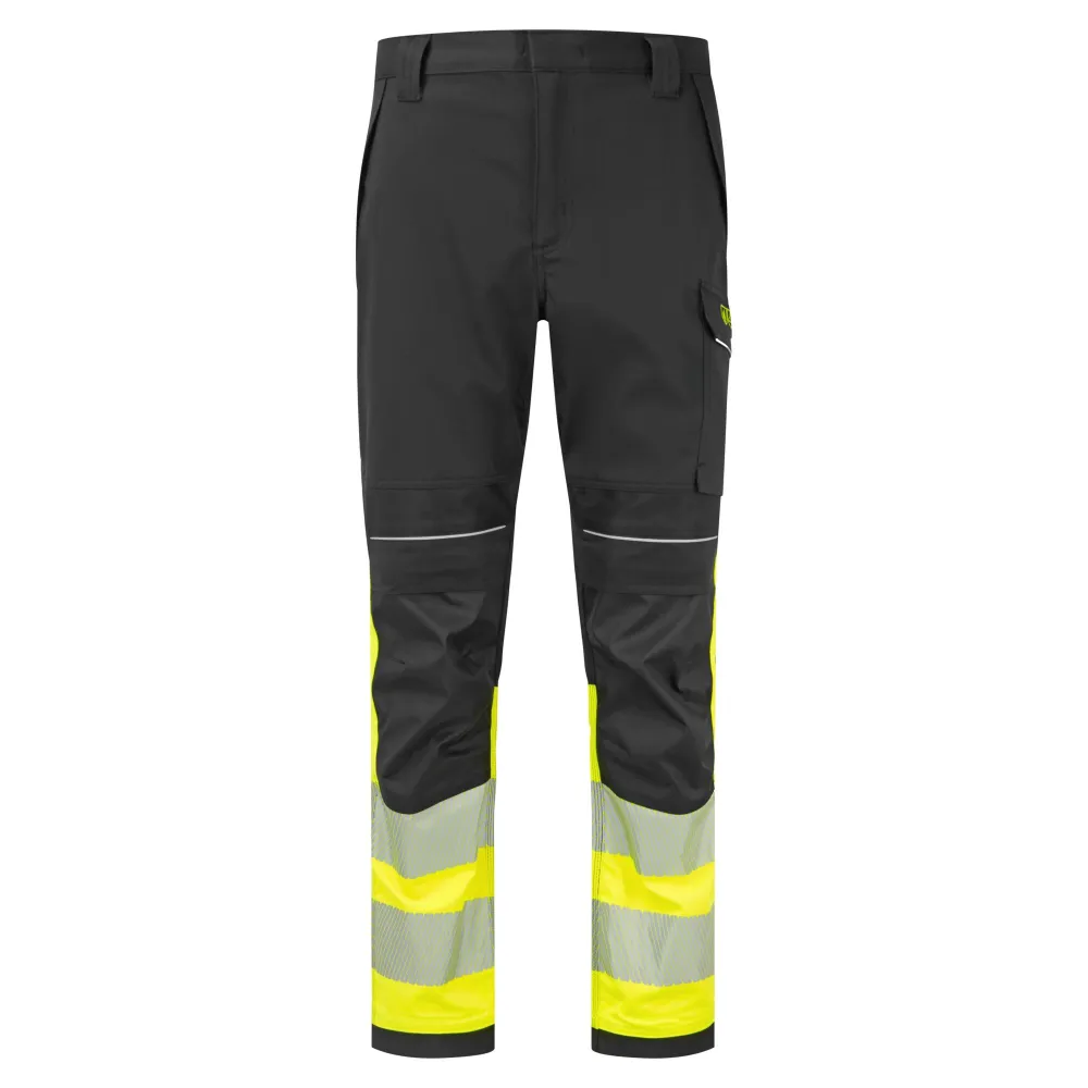 PW3 Modaflame Hi-Vis Klasse 1 FR Werkbroek Geel/zwart voorkant