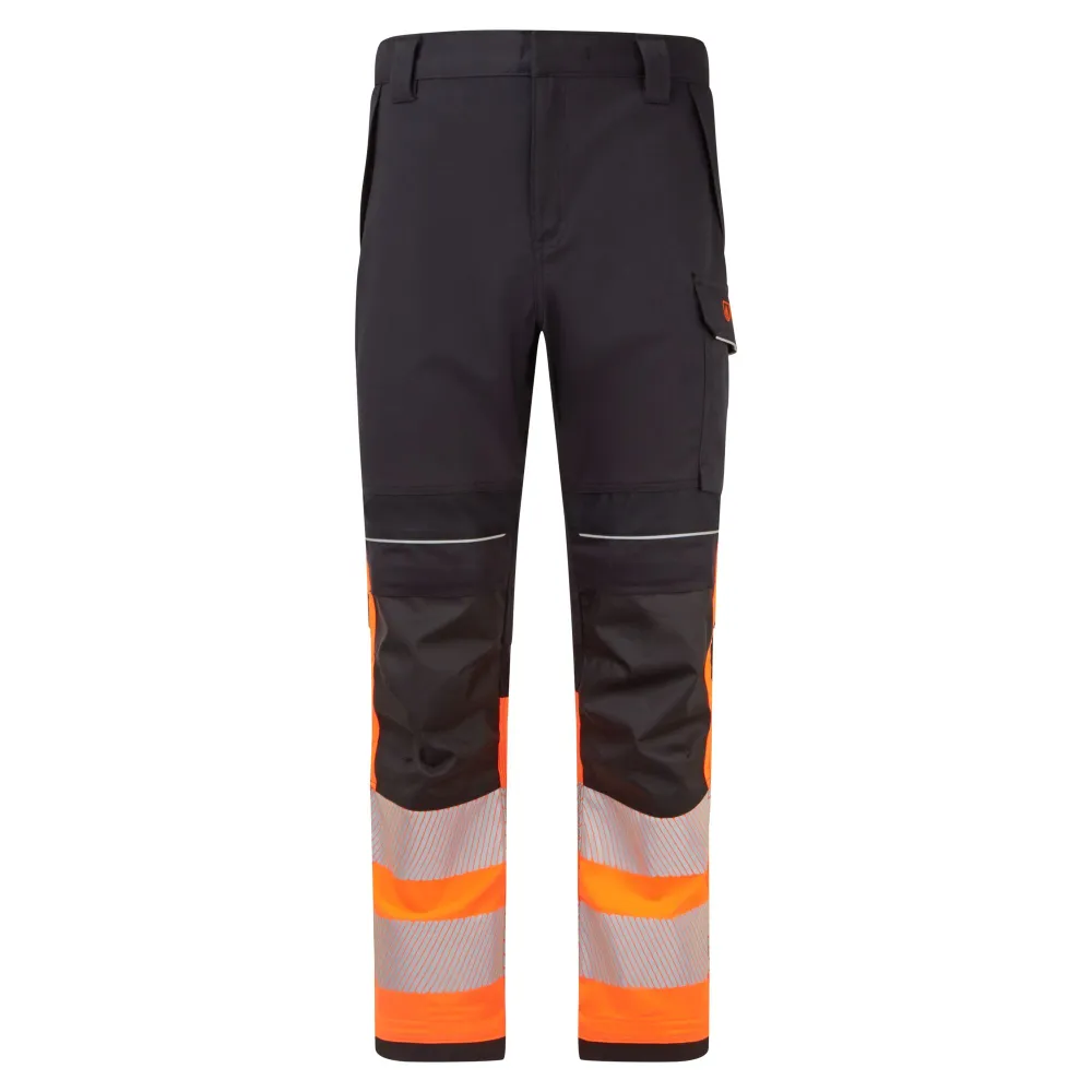 PW3 Modaflame Hi-Vis Klasse 1 FR Werkbroek Oranje/zwart voorkant
