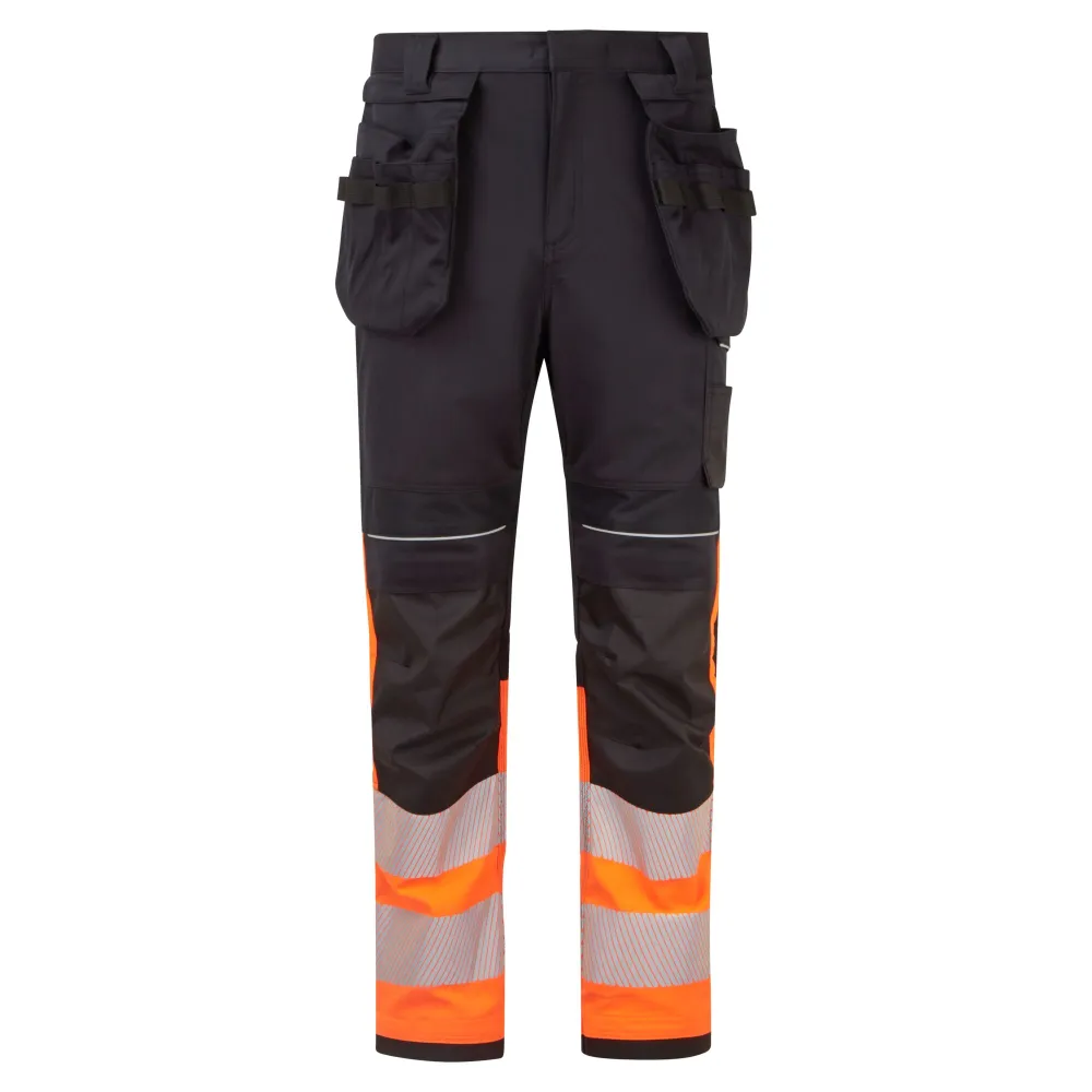 PW3 Modaflame Hi-Vis Klasse 1 FR Werkbroek Oranje/zwart voorkant