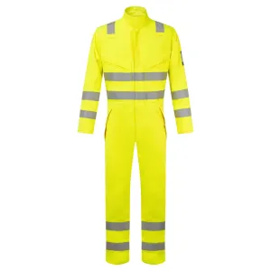 Modaflame Hi-Vis Multi-Norm FR Overall Geel voorkant