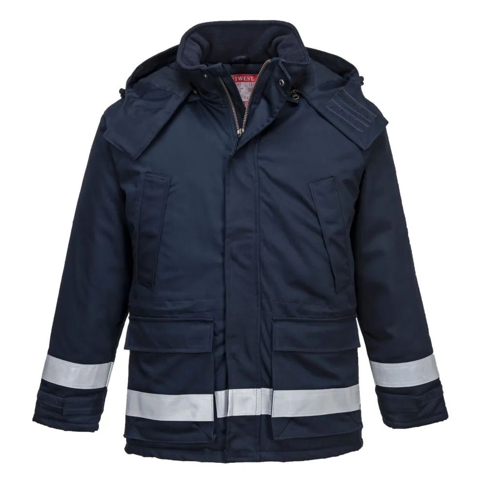 FR Antistatische Winterjas Marine voorkant