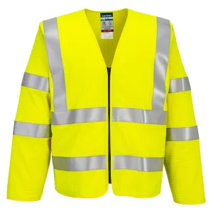 Bizflame Hi-Vis FR Vest met lange mouwen en rits Geel voorkant