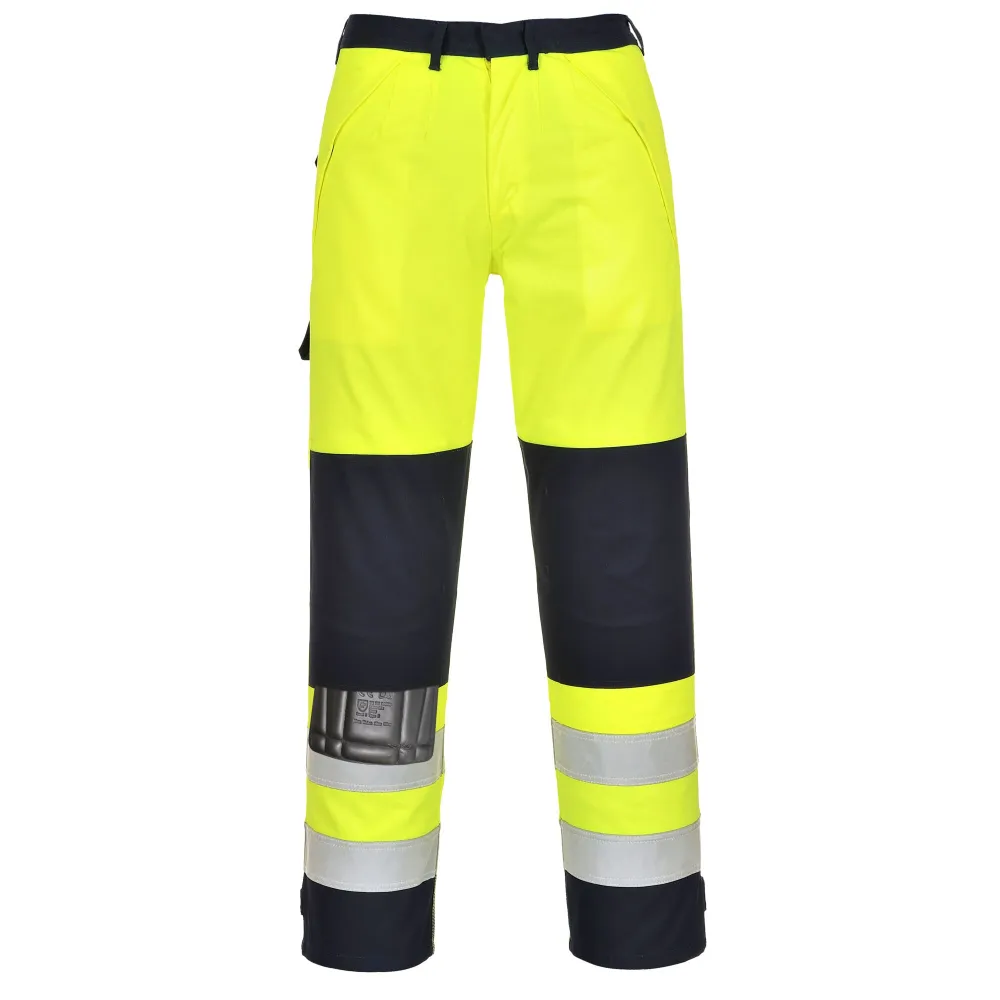 Hi-Vis Multi-Norm Broek Geel/marine voorkant
